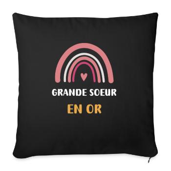 Big Sister in Rainbow Gold - Sofa pillowcase 17,3'' x 17,3'' (45 x 45 cm) - black - Front