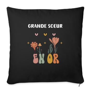 Big Sister Gold Bohemian Flowers - Sofa pillowcase 17,3'' x 17,3'' (45 x 45 cm) - black - Front