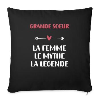Big Sister Myth Legend - Sofa pillowcase 17,3'' x 17,3'' (45 x 45 cm) - black - Front