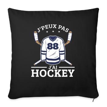 Ich kann nicht Ich habe Hockeyspieler Lustiger Hockeyspieler - Sofakissenbezug 45 x 45 cm - Schwarz - Vorne