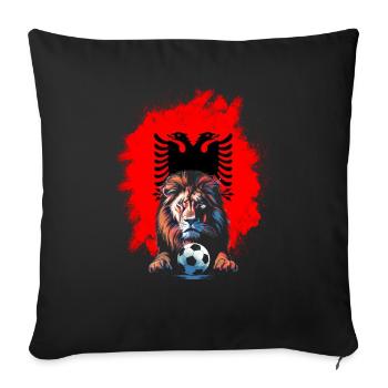 Albania Gift Albania Shqiperi Football - Sofa pillowcase 17,3'' x 17,3'' (45 x 45 cm) - black - Front