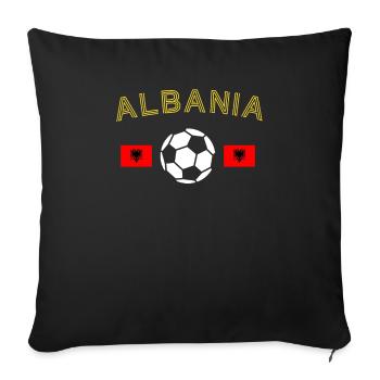 Albania Gift Albania Shqiperi Football - Sofa pillowcase 17,3'' x 17,3'' (45 x 45 cm) - black - Front