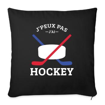 Ich kann nicht Ich habe Hockeyspieler Lustiger Hockeyspieler - Sofakissenbezug 45 x 45 cm - Schwarz - Vorne