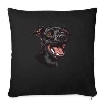 Patterdale Terrier | Cartoon Artwork - Sofa pillowcase 17,3'' x 17,3'' (45 x 45 cm) - black - Front
