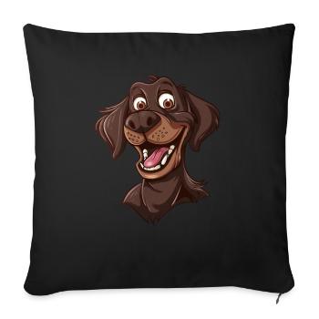 Pudelpointer | Cartoon Artwork - Sofakissenbezug 45 x 45 cm - Schwarz - Vorne