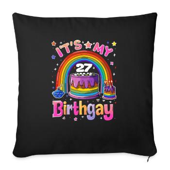 It's my birthgay birth-gay lgbt gay - Sofa pillowcase 17,3'' x 17,3'' (45 x 45 cm) - black - Front