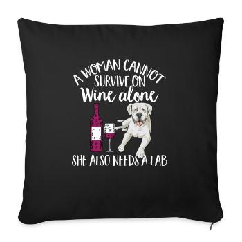 White Labrador Retriever White Lab - Sofa pillowcase 17,3'' x 17,3'' (45 x 45 cm) - black - Front