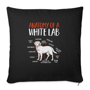 Labrador Retriever blanc Labrador Labrador blanc - Housse de coussin décorative 45 x 45 cm - noir - Devant