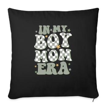 In My Boy Mom Era - Sofa pillowcase 17,3'' x 17,3'' (45 x 45 cm) - black - Front