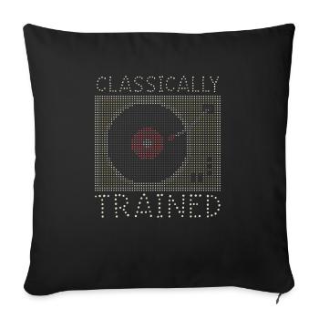 Classically Trained Vintage Schallplattenspieler - Sofakissenbezug 45 x 45 cm - Schwarz - Vorne