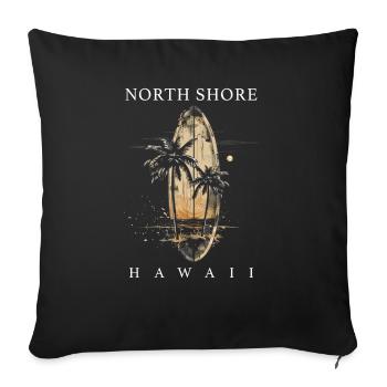 Surfer Hawaii Vintage Surf Gift - Sofa pillowcase 17,3'' x 17,3'' (45 x 45 cm) - black - Front