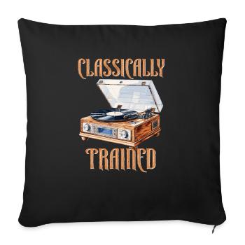 Classically Trained Vintage Schallplattenspieler - Sofakissenbezug 45 x 45 cm - Schwarz - Vorne