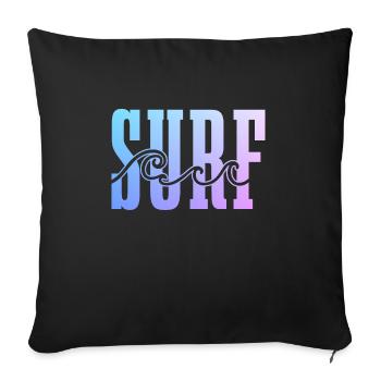 Surfer Vintage Surf Gift - Sofa pillowcase 17,3'' x 17,3'' (45 x 45 cm) - black - Front