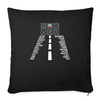 Airplane Tshirt Men's Helicopter Pilot Airplane - Sofa pillowcase 17,3'' x 17,3'' (45 x 45 cm) - black - Front