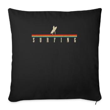 Surfer Vintage Surf Gift - Sofa pillowcase 17,3'' x 17,3'' (45 x 45 cm) - black - Front