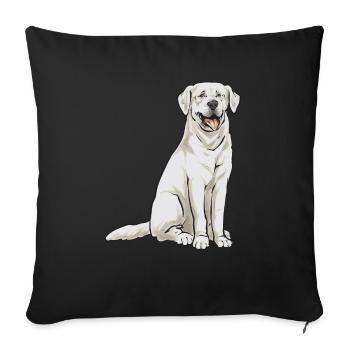 Labrador Retriever blanc Labrador Labrador blanc - Housse de coussin décorative 45 x 45 cm - noir - Devant