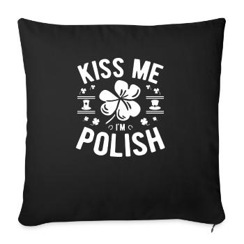 Kiss Me In Polish Polish St Patricks Day Poland - Sofa pillowcase 17,3'' x 17,3'' (45 x 45 cm) - black - Front