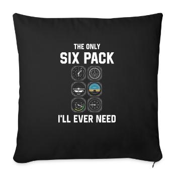 Airplane Tshirt Men's Helicopter Pilot Airplane - Sofa pillowcase 17,3'' x 17,3'' (45 x 45 cm) - black - Front
