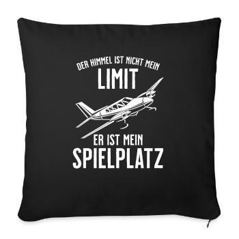 Airplane Tshirt Men's Helicopter Pilot Airplane - Sofa pillowcase 17,3'' x 17,3'' (45 x 45 cm) - black - Front