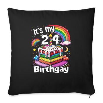 It's my birthgay birth-gay lgbt gay - Sofa pillowcase 17,3'' x 17,3'' (45 x 45 cm) - black - Front