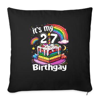 It's my birthgay birth-gay lgbt gay - Sofa pillowcase 17,3'' x 17,3'' (45 x 45 cm) - black - Front
