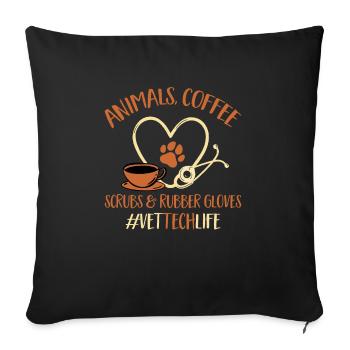 Vet Tech Veterinary Medicine Veterinary Technician - Sofa pillowcase 17,3'' x 17,3'' (45 x 45 cm) - black - Front