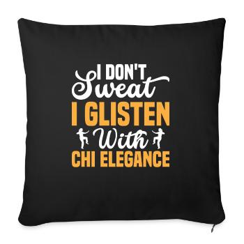 Art du Tai Chi pour les grands-pères, art martial Tai Chi - Housse de coussin décorative 45 x 45 cm - noir - Devant