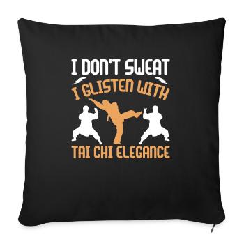 Art du Tai Chi pour les grands-pères, art martial Tai Chi - Housse de coussin décorative 45 x 45 cm - noir - Devant