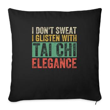 Art du Tai Chi pour les grands-pères, art martial Tai Chi - Housse de coussin décorative 45 x 45 cm - noir - Devant