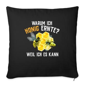 Beekeeper Tshirt Honey Bee Beekeeping Beekeeper - Sofa pillowcase 17,3'' x 17,3'' (45 x 45 cm) - black - Front