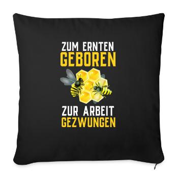 Beekeeper Tshirt Honey Bee Beekeeping Beekeeper - Sofa pillowcase 17,3'' x 17,3'' (45 x 45 cm) - black - Front