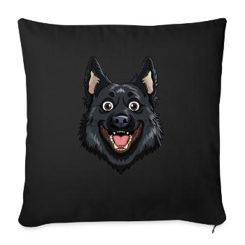 Schipperke | Illustration de dessin animé - Housse de coussin décorative 45 x 45 cm - noir - Devant