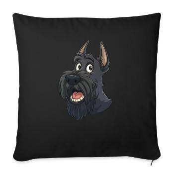 Scottish Terrier | Cartoon Artwork - Sofa pillowcase 17,3'' x 17,3'' (45 x 45 cm) - black - Front
