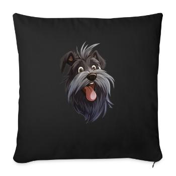 Skye Terrier | Cartoon Artwork - Sofakissenbezug 45 x 45 cm - Schwarz - Vorne