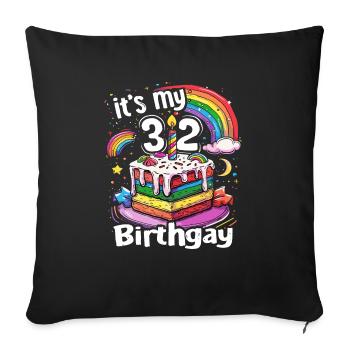 It's my birthgay birth-gay lgbt gay - Sofa pillowcase 17,3'' x 17,3'' (45 x 45 cm) - black - Front