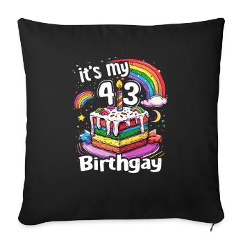 It's my birthgay birth-gay lgbt gay - Sofa pillowcase 17,3'' x 17,3'' (45 x 45 cm) - black - Front