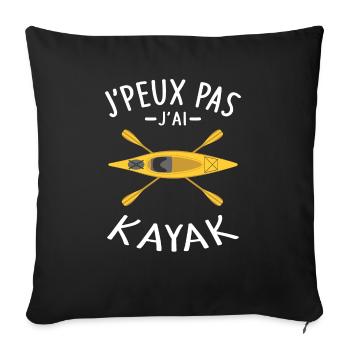 I can't I kayak Kayaker canoeist paddle - Sofa pillowcase 17,3'' x 17,3'' (45 x 45 cm) - black - Front