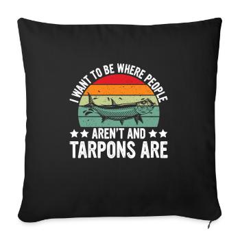Unique design for tarpon fishing enthusiasts - Sofa pillowcase 17,3'' x 17,3'' (45 x 45 cm) - black - Front