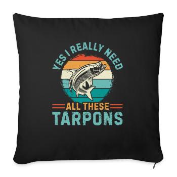 Tarpon Fishing Fishing Fisherman Anglers - Sofakissenbezug 45 x 45 cm - Schwarz - Vorne