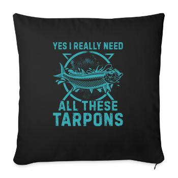 Tarpon Fishing Fishing Fisherman Anglers - Sofakissenbezug 45 x 45 cm - Schwarz - Vorne
