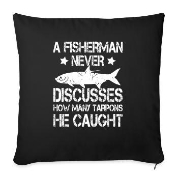 Aventure en eau salée pour les amateurs de pêche au tarpon - Housse de coussin décorative 45 x 45 cm - noir - Devant