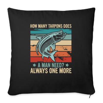 Pêche au tarpon Pêche aux espèces de poissons d’eau douce - Housse de coussin décorative 45 x 45 cm - noir - Devant