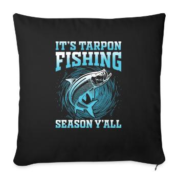 Pêche au tarpon Pêche aux espèces de poissons d’eau douce - Housse de coussin décorative 45 x 45 cm - noir - Devant
