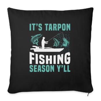 C’est la saison de la pêche au tarpon à tous - Housse de coussin décorative 45 x 45 cm - noir - Devant