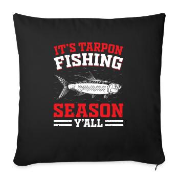 Pêche au tarpon Pêche aux espèces de poissons d’eau douce - Housse de coussin décorative 45 x 45 cm - noir - Devant