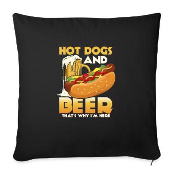 Hot Dogs And Beer That's Why I'm Here Foodie Wiene - Sofakissenbezug 45 x 45 cm - Schwarz - Vorne