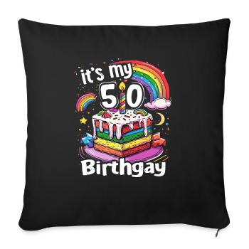 It's my birthgay birth-gay lgbt gay - Sofa pillowcase 17,3'' x 17,3'' (45 x 45 cm) - black - Front