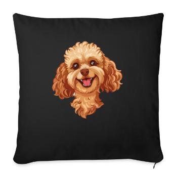 Toy Poodle | Toy Poodle | Cartoon Artwork - Sofa pillowcase 17,3'' x 17,3'' (45 x 45 cm) - black - Front