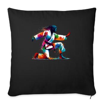 Colorful Judo Martial Artist Martial Arts - Sofa pillowcase 17,3'' x 17,3'' (45 x 45 cm) - black - Front