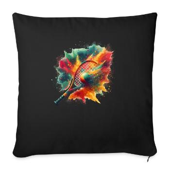 Joueur de tennis coloré Raquette Sports Tennis - Housse de coussin décorative 45 x 45 cm - noir - Devant